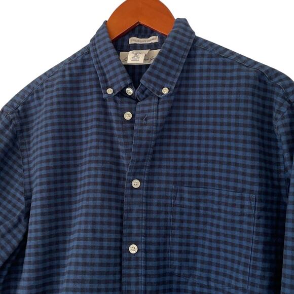 H&M LOGG Cotton Blue & Black Check Long Sleeve Regular Fit Button Down Size L - Picture 1 of 13
